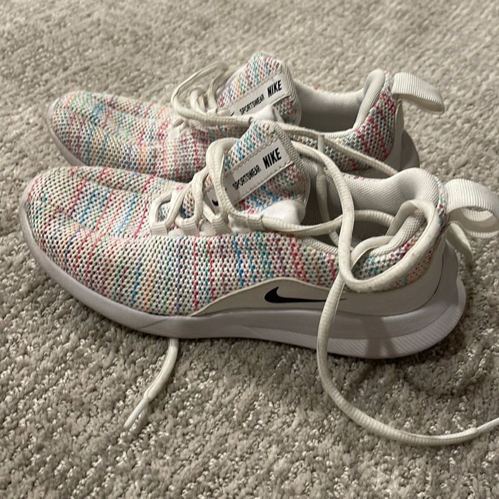 Nike rainbow woven girls sneakers size 1Y